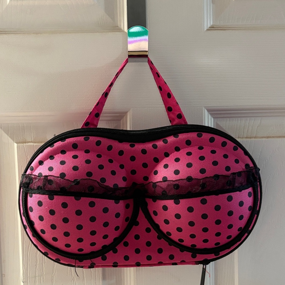 Stylish Pink Polka Dot Cosmetic Case